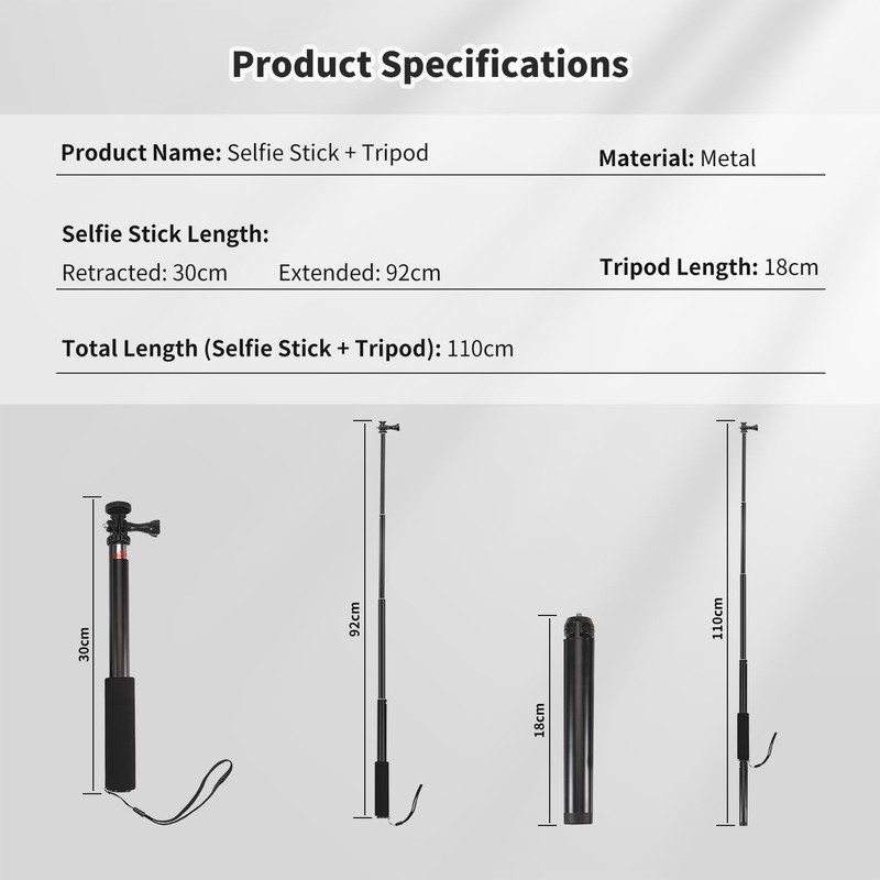 uconsmimo 36 inch Retractable Selfie Stick+Tripod Mount for DJI Osmo
