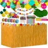 Hawaiian Party Decorations Set with Ballon,Hawaiian Grass Table Skirt, Palm