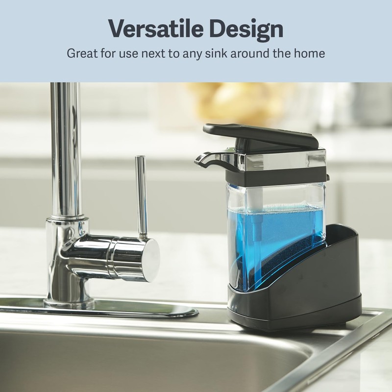 Casabella Sink Sider Solo Kitchen Soap Pump and Sponge Caddy,