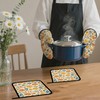 Cute Mushroom Forest Oven Mitts and Pot Holders,Floral Flower Heat