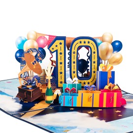 10th Birthday Card,Pop Up Card for Year of Age Birthday Party,3D Birthday Cards,Happy Birthday Greeting Cards,Anniversary Card,Folding Card,with Message Card and Envelope