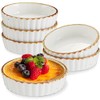 ONEMORE Ramekins 4 oz - Oven Safe Shallow Ramekins for Creme Brulee - Fluted, Set of 6