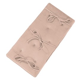 Sheet Music Northwest Beige Velvet Piano Bench Cushion 14.5inch x 35inch Tufted Bench Pad with Ties