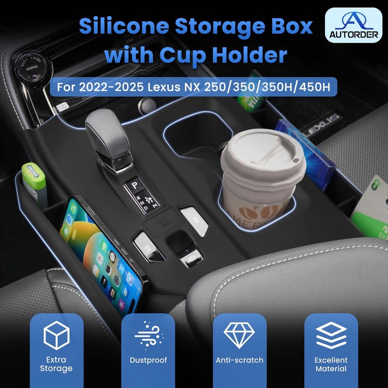 Autorder Silicone Center Console Organizer&Cup Holder for 2022-2025 2026 NX