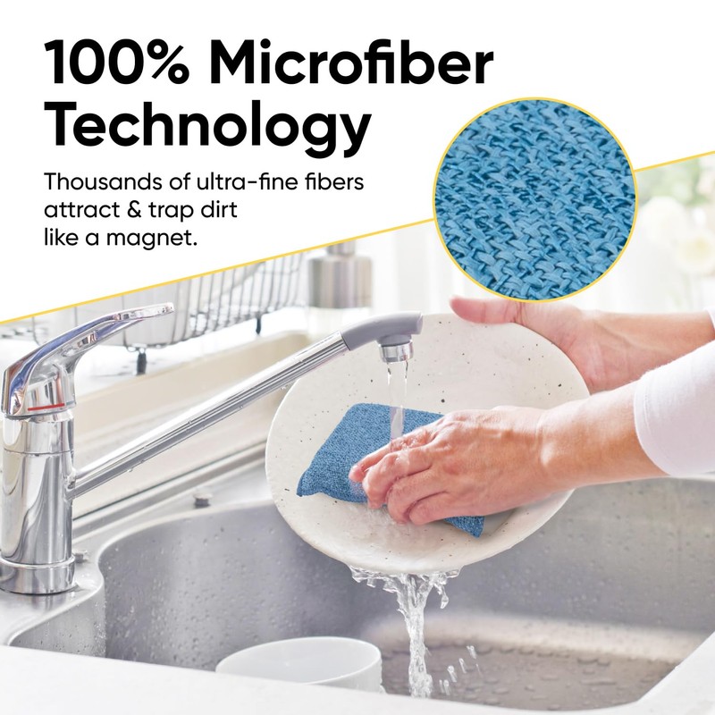 Miracle Microfiber Scrubbing Sponge, Blue Extra Scrubbing Power Sponge for