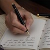 BEILUNER Ballpoint Pens, Stunning Black Chrome Metal Pen with Golden
