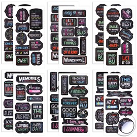 12 Sheets Memories Stickers Retirement Scrapbook Stickers Vintage Family Stickers for Scrapbooking Inspirational Scrapbook Stickers Photo Album Stickers for Planner Book Crafts Laptop Window