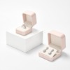 Woodten PU Leather Jewelry Ring Box for Proposal Engagement Pink