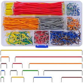 840 Pcs Breadboard Jumper Wires Kit, 14 Lengths Solderless Flexible Connecting Cables, Pre-Stripped & Pre-Formed Right Angles, for Arduino, DIY Electronic Projects, PCB Circuit Boards