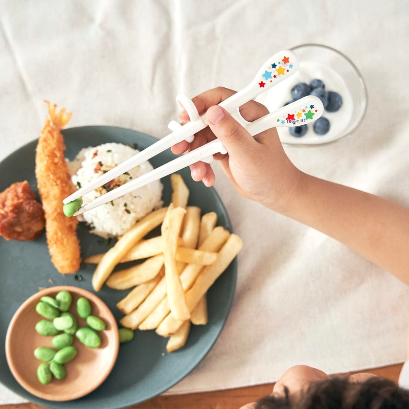 EDISON (エジソン) Chopsticks for Kids, White, Right-Handed