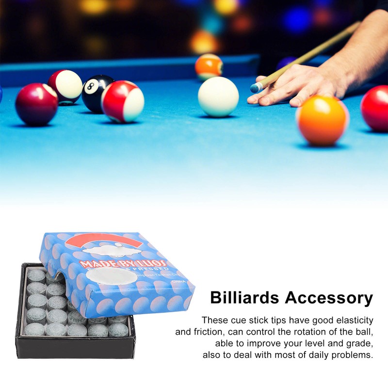 50Pcs Snooker Pool Cue Tips Grade A Leather Billiard Cue