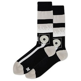 Hot Sox Men's Fun Pop Culture & Celebration Crew Socks-1 Pair Pack-Cool & Funny Novelty Gifts, Festival DJ (Black), 6-12