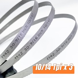 Bandsaw Blades for Milwaukee M12 Fuel Bandsaw, 30-9/16" x 1/2" x 0.02", Portable Band Saw Blades, 10/14 TPI, Bi-Metal M42, 3 Pack