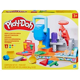 Play-Doh Play-Doh Stamp & Saw Tool Bench Playset, Construction Toys for Boys & Girls 3 Years & Up, Kids Arts & Crafts