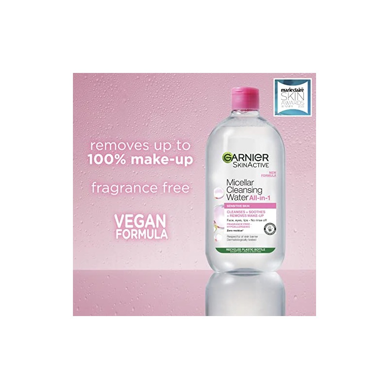 Garnier Agua Micelar Piel Sensible 700Ml 3 Onzas Líquidas (Paquete