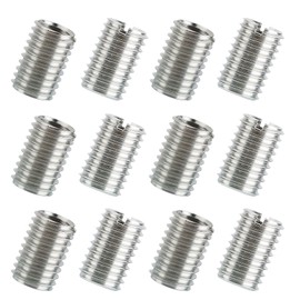 Pack of 12 Threaded Sleeve M10 to M8, Stainless Steel Thread Insert with Groove, Screw Nut for Thread Repair, Metal Thread Adapter for Automotive, Steam Turbines, Mechanical Engineering, Thread
