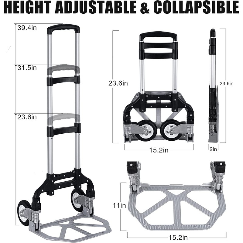 Folding Hand Truck Dolly Aluminum Folding Hand Cart Luggage Trolley
