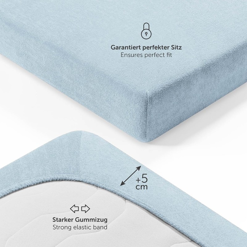 Blumtal Terry Fitted Sheet 90 x 200 cm – Cosy,