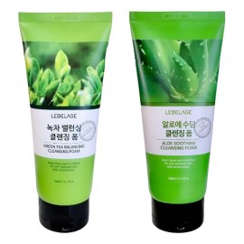 Espuma Limpiadora Facial Coreana  Aloe Y T Verde_4pz Todo Tipo De Piel Danoche                                                                        