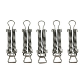 Poolzilla 5-Pack Stainless Steel 8" Double Spring with D Ring, Double Coil Design Fights Against Warping & Bending, Premium Stainless Steel Material