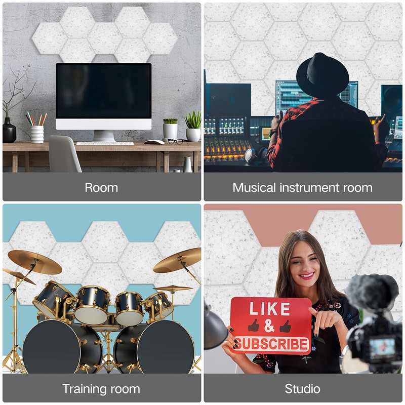 Dailycooper 22 Pack Self-adhesive Acoustic Panels 12" X 10" X