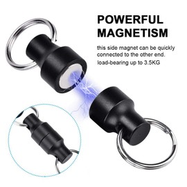 Fishing Magnetic Buckle Fly Fishing Magnetic Net Release Clip Hanging Holder Lanyard Clip for Fishing Accessory Tool(Single-Black)