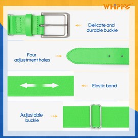 WHIPPY Baseball Belt Softball Belt Adjustable, Youth and Adult Elastic Baseball Uniform Belt for Boys Girls Lime Green Youth Size