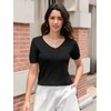 DAIMIDY Women's V Neck Sweaters Short Sleeve Summer Sweaters for