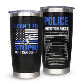 qynspngs Police Gifts For Men,Police Academy Graduation Gifts - Retirement Gift for Policeman, Policewoman Coffee Cup,20 oz Tumbler With Lid and Straw