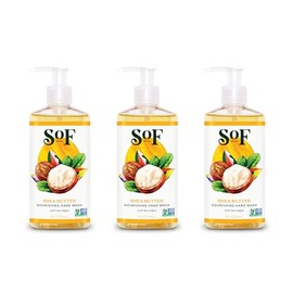 SoF - Jabón nutritivo para manos, con algas marinas hidratantes, coco y aceite de oliva, vegano y sin OMG, libre de ftalatos, sulfatos y parabenos, manteca de karité, botella de 8 onzas, paquete de 3