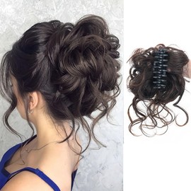 XUZOO Bun Wig, Clip-type, Hair Extension, Women's, Kimono Dress, Dance, Recitals, Weddings, Partial Wig, Hair Extension, Hair Ornament, Large, Hair Clip, Hair Extension, Hair Arrangement (Light Black)