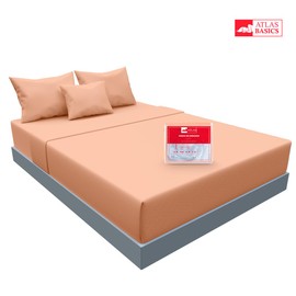ATLAS DEL DESCANSO Juego De Sabanas Soft Individual De Microfibra | Incluye Sabana Plana, Sábana De Cajón y Funda | Transpirables, Hipoalergénicas y Termo climáticas | Altura 20cm | Color Salmón