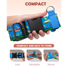 Slohif Car Seat Luggage Strap for Suitcase - Carseat Travel Belt with Buckle Attach to Carry On Luggage Cartoon Airport Stroller Strap Adjustable,Car