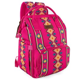 Wrangler Western Diaper Bag Aztec Backpack Organized Daypack-Cowgril Fashion:_Cherry