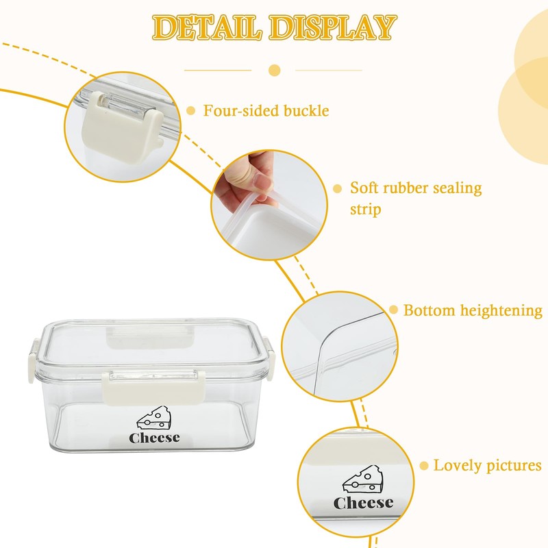 Yomjarl Cheese Container for Refrigerator,BPA-Free Deli Meat Storage Containers,Sliced Cheese