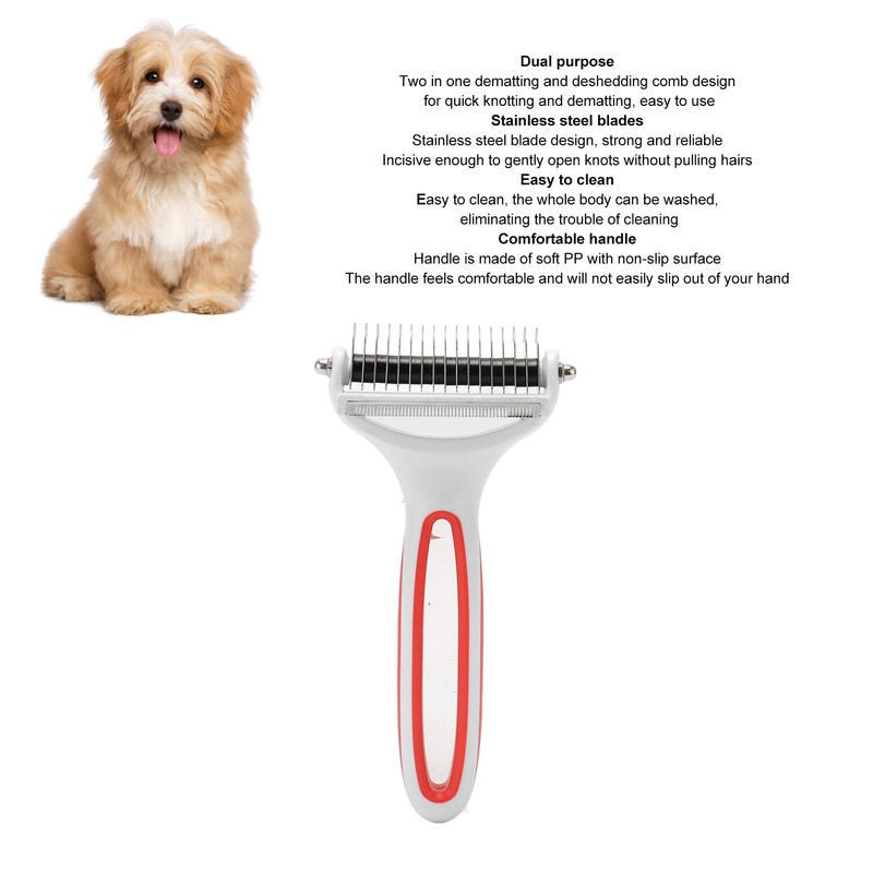 2 in 1 Pet Grooming Brush Washable Pet Dematting Comb