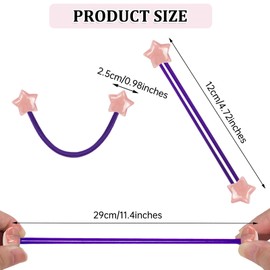 14PCS Ball Charm Hair Ties for Little Girls, Double Heart Bead Rubber Band, No Damage Ponytail Holders for Toddler Girls(Star)