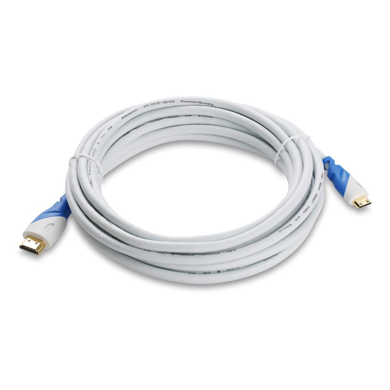 miniHDMI Cable | 3 m | White/Blue | HDMI 2.0