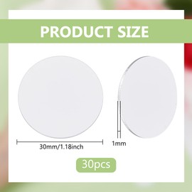 BENECREAT - 30 discos de aluminio redondos blancos, hojas de aluminio en blanco de sublimación de 1.18 pulgadas, transferencia de calor de tablero de aluminio para alfiler, soporte para insignias,