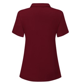 Vidusou Polo Shirts for Women,Short Sleeve V Neck Workout Tops Sport Shirts Moisture Wicking Performance Cool Quick-Dry Activewear Gym Clothes Red XX-Large