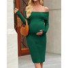 Yousify Womens Maternity Sweater Dresses Off Shoulder Long Sleeve Knit