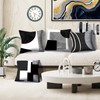 LOHDALOLF Black and White Grey Cushion Covers 45x45 cm Set