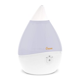 Crane Droplet Ultrasonic Small Air Humidifiers for Bedroom and Office, 5 Gallon Cool Mist Humidifier for Plants and Home, Humidifier Filters Optional, White