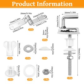 Toilet Seat Fixing Toilet Seat Hinge Stainless Steel Replacement Parts Toilet Seat Hinges for Toilet Lid Universal Toilet Hinges Toilet Seat Bolts Pack of 2