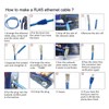 RJ45 Crimping Tool Kit Network Cable Ethernet Jack Pass Through