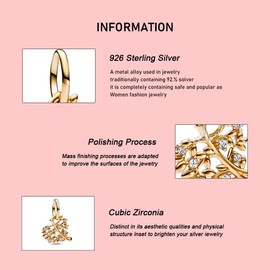 PAGOGO Sparkling Heart Family Tree Dangle Charm for Women Bracelets and Necklaces 925 Sterling Silver,Mother's Day Birthday Christmas for Women