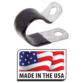 MADE IN USA (10 pc) 1" Galvanized vinyl coated closed clamps for tubing and wiring 1 inch