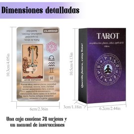 WADAYEY Baraja de Tarot Rider Waite en Español - 78 Cartas con Significados, Chakras y Planetas - Ideal para Principiantes