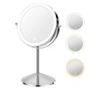 KuMers Lighted Makeup Mirror with Magnification, 10X 8’’Rechargeable Double Sided
