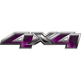 Chevy/GMC Style 4x4 Decals Fire Purple - 1.75" h x 6" w